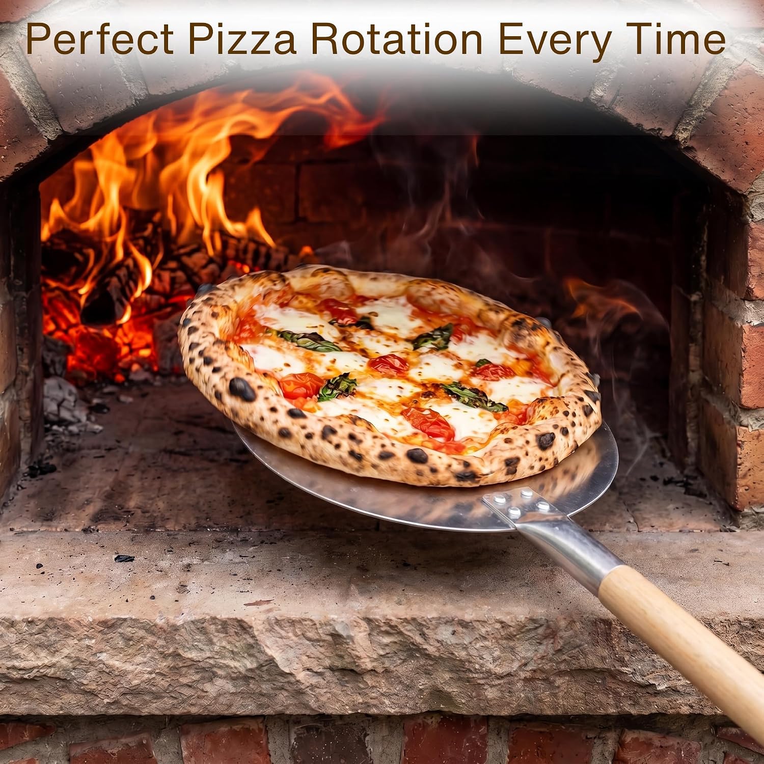 9-Inch Aluminum Turning Pizza Peel, Detachable Handle