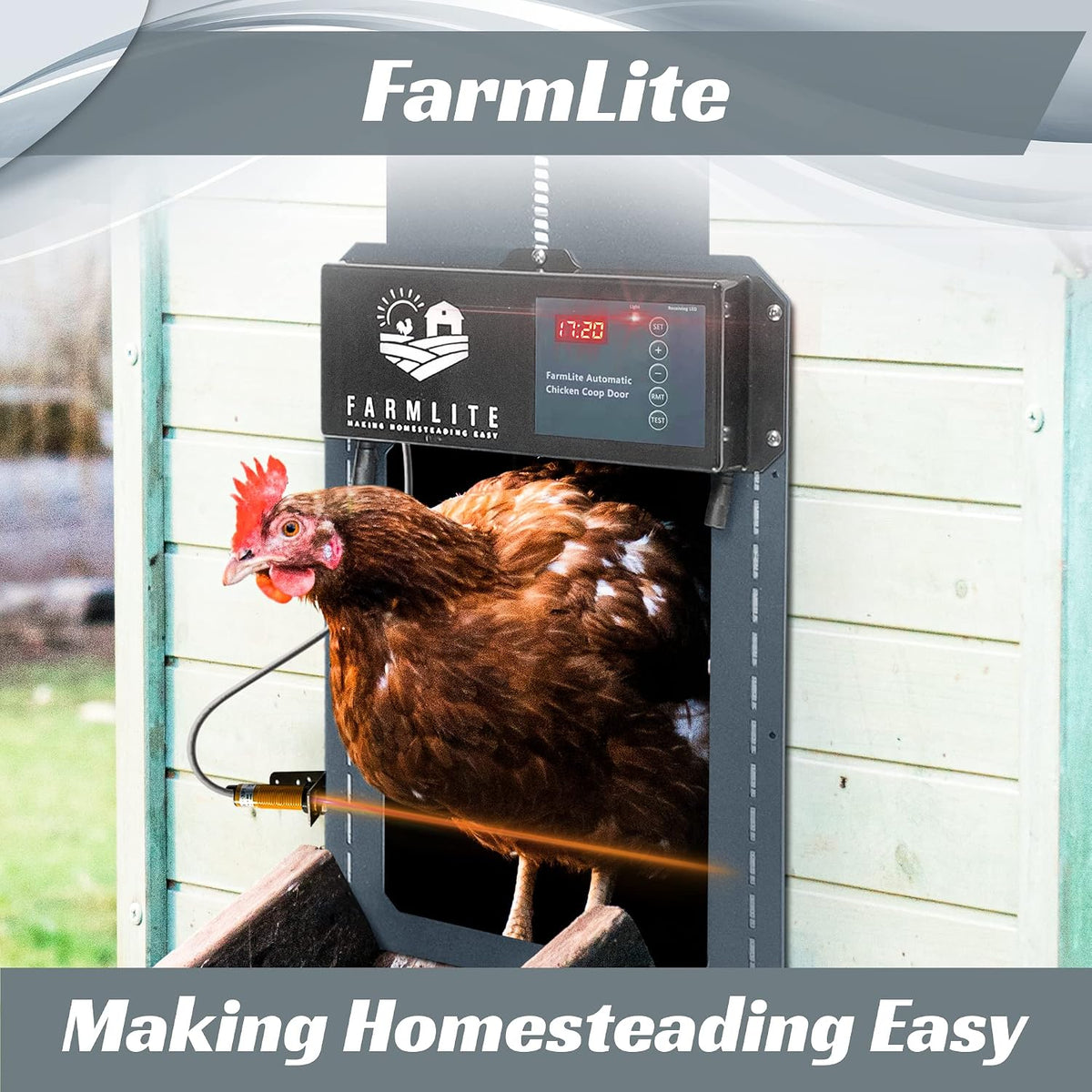 Automatic Chicken Coop Door Opener | Non-Battery Powered Automatic Chicken Door | Automatic Coop Door with Timer and