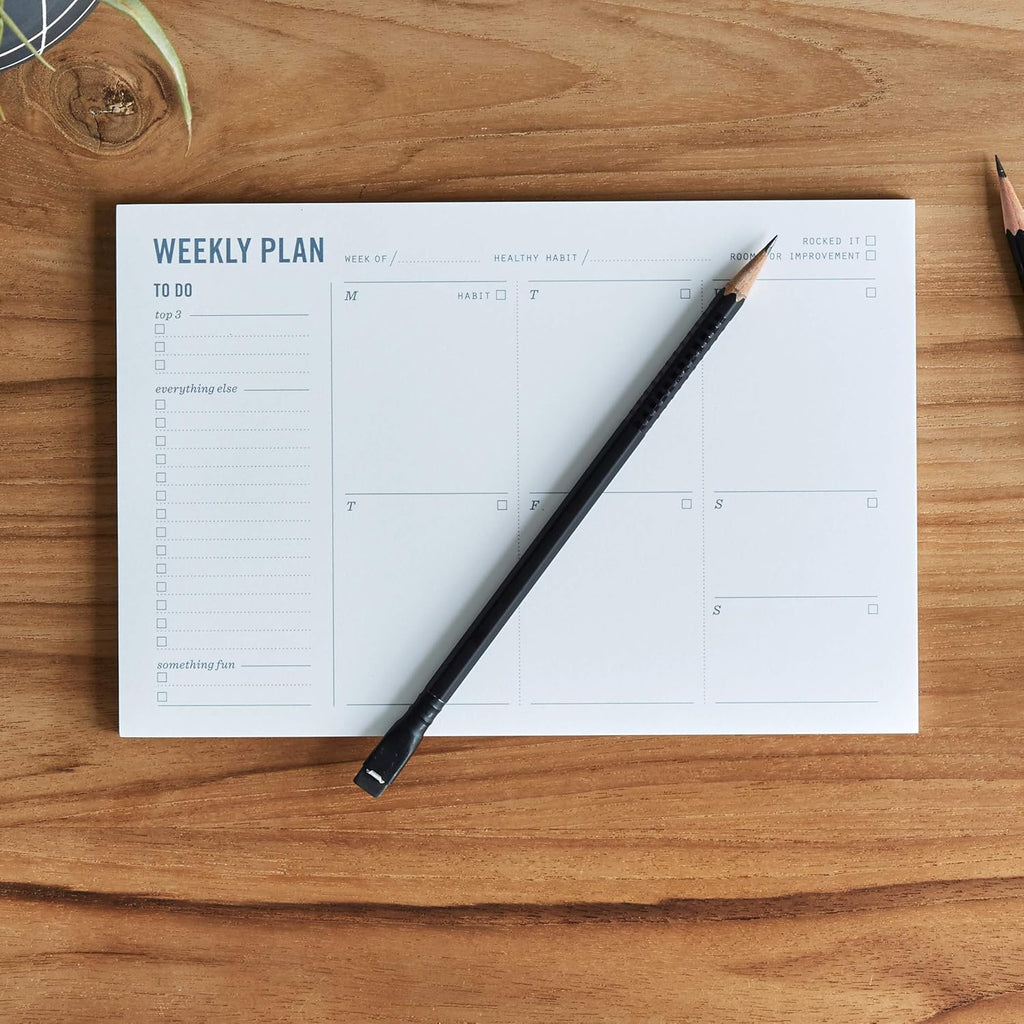 Weekly Planner Pad - Undated 6x9" Weekly To-Do List Notepad with Calendar and Task List, Perfect Desk Organizer for