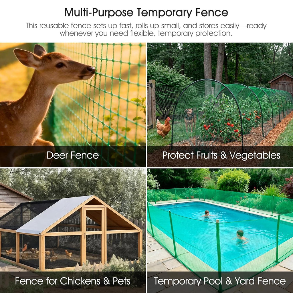 Deer Fence, Temporary Fence for Garden Outdoor Yard, 2.6 x 50 FT