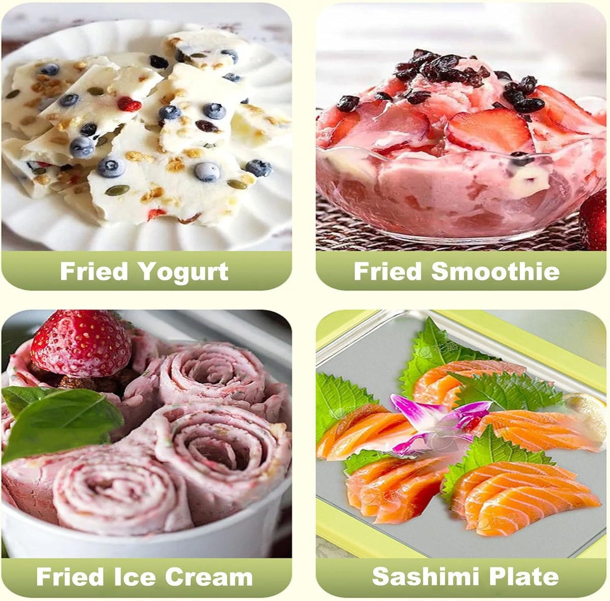 Ice Maker,Ice Cream Makers,Yogurt Countertop Machine,Stainless Steel Homemade DIY Instant Freeze Dried Cream Roll Pot