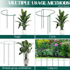 6-Pack 46.3” Plant Support Stakes, Steel Plant Cage & Peony Tomato Hydrangea Cage, Garden Stakes for Outdoor Plants