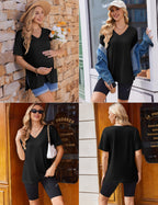 Maternity Shirts Loose Short Sleeve Tunic Pregnancy Clothes M