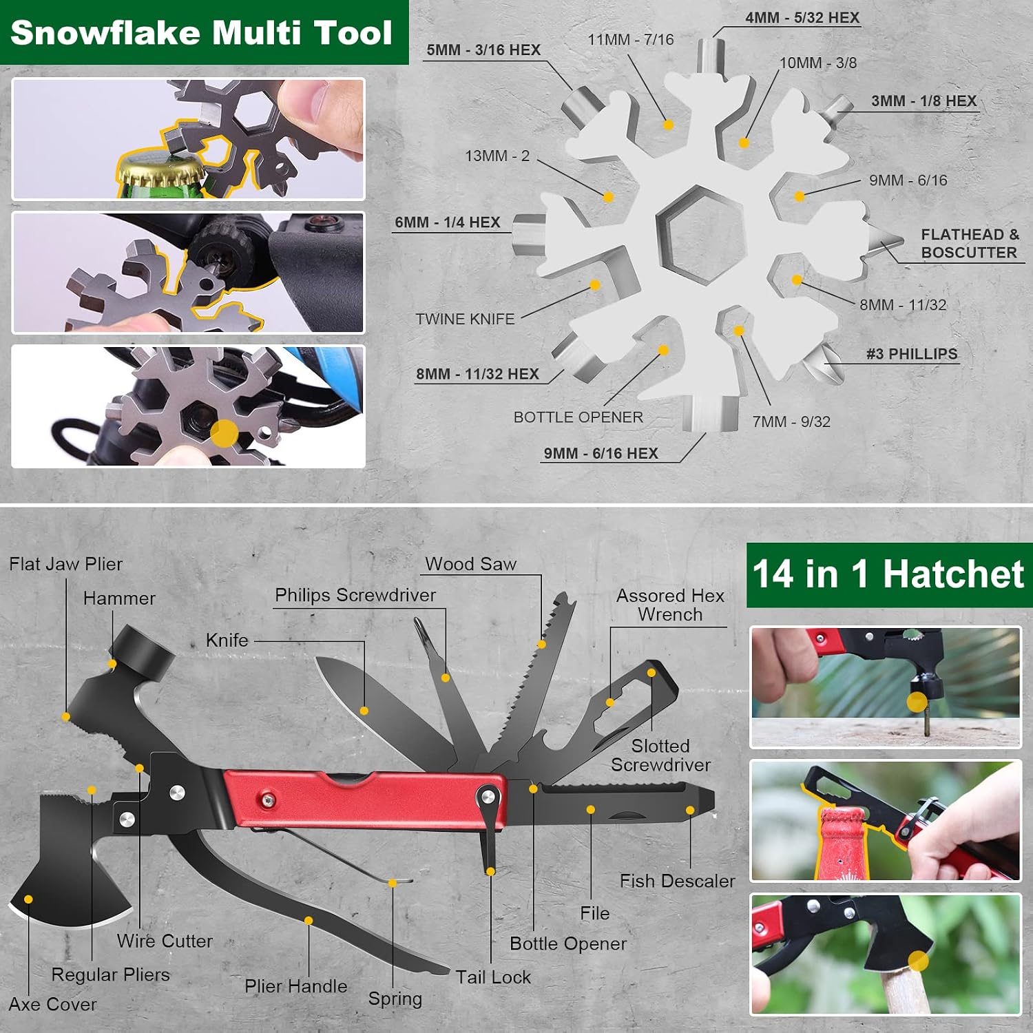 Survival Kits 27 in 1, Survival Gear and Supplies, Christmas Stocking Stuffers Camping Accessories Tactical Gear