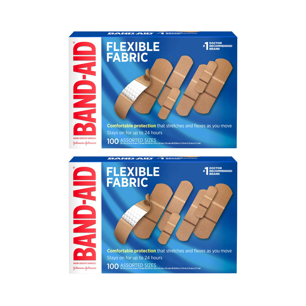 Brand Flexible Fabric Adhesive Bandages, Assorted, 2 x 100 Count