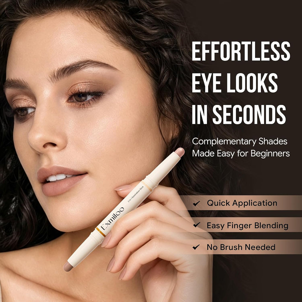 Dual-Ended Cream Eyeshadow Stick, Taupe Matte & Rose Gold Shimmer