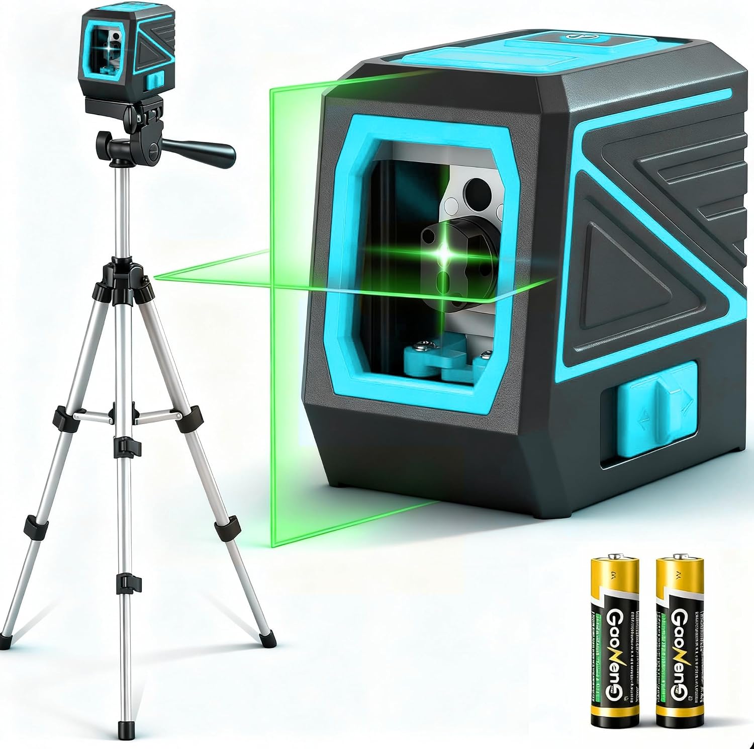 Laser Level with Tripod, 100 feet Green Cross Line Self Rotary Leveling Laser Level, Vertical and Horizontal Line
