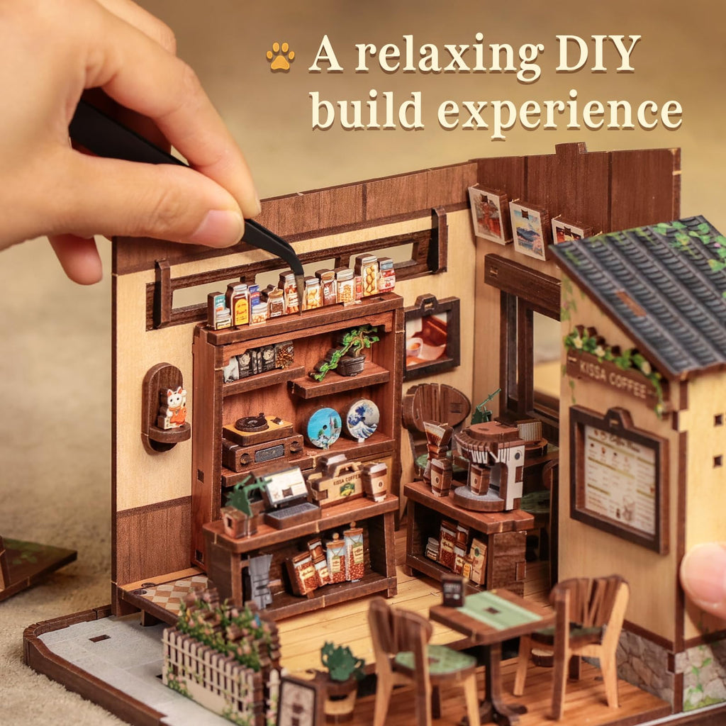 DIY Miniature House Kit Japanese Coffee Shop Dollhouse