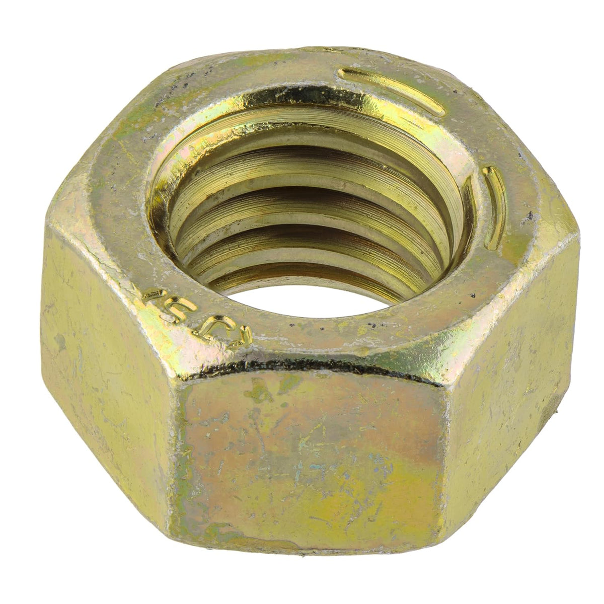 1/4"-20 (100 Pack) Grade 8 Hex Nut, Coarse Thread, Yellow Zinc by Makers Bolt