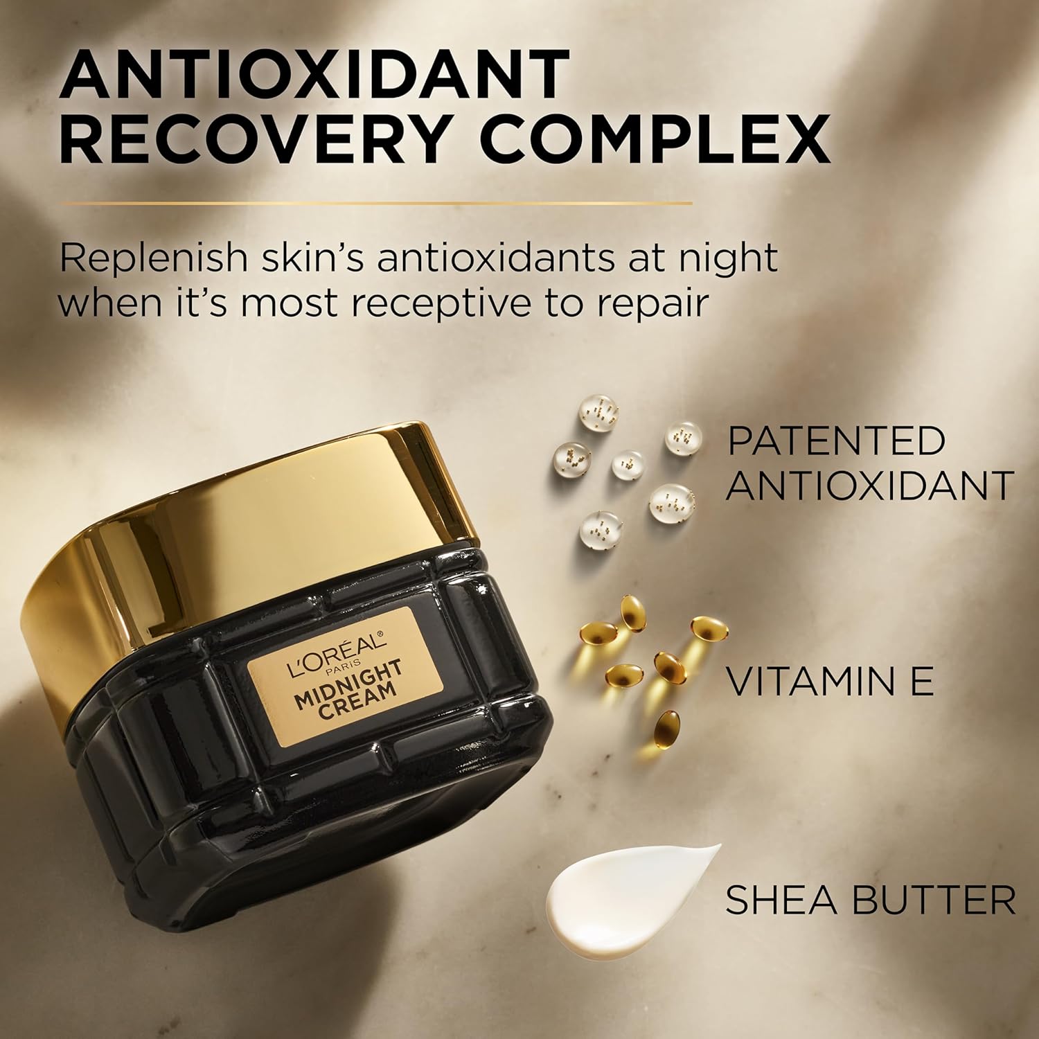 Age Perfect Anti-Aging Midnight Cream, Face Moisturizer with Shea Butter to Reduce Wrinkles and Firm Skin, 1.7oz +