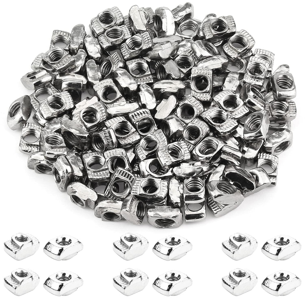 HELIFOUNER 200 Pieces 2020 Series M5 T Nuts, M5 T Slot Nuts for Aluminum Profile