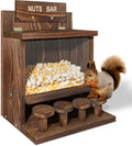 Carbonized Squirrel Feeder, Large Squirrel Feeders for Outside Funny Squrrill Nuts Bar, Durable Wooden Chipmunk House