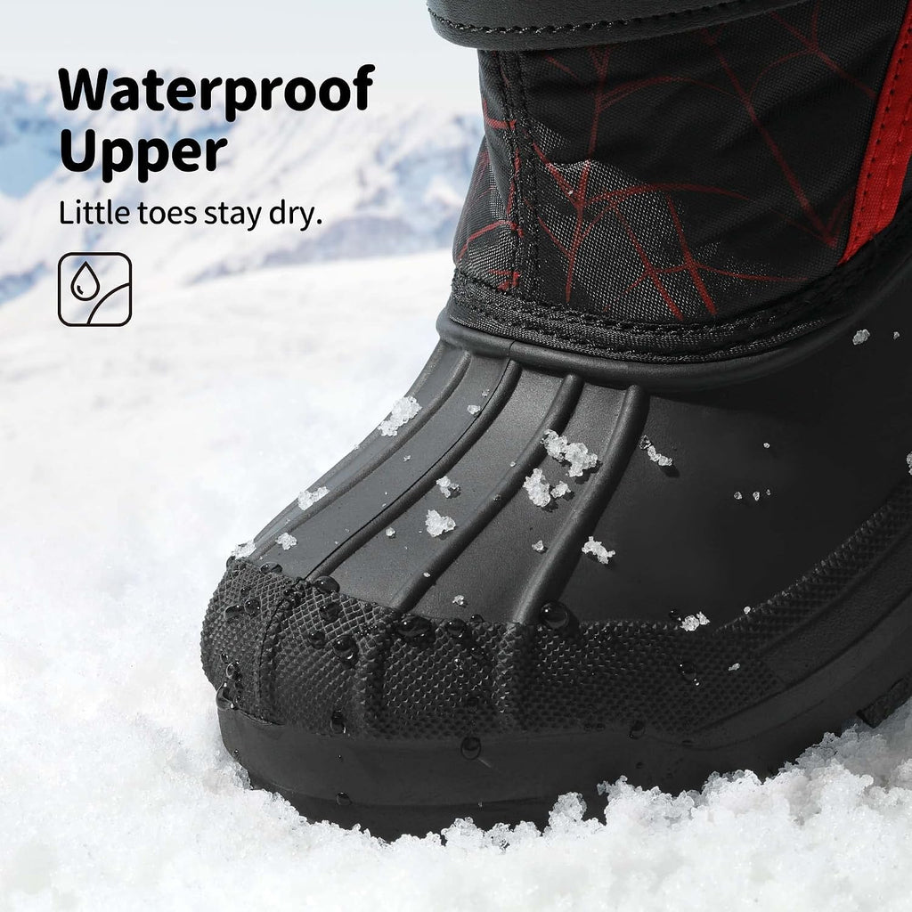 Unisex Snow Waterproof Winter Boots | Warm Faux Fur Lined Outdoor Secure Grip Anti Slip Outsole Easy Wear Windproof