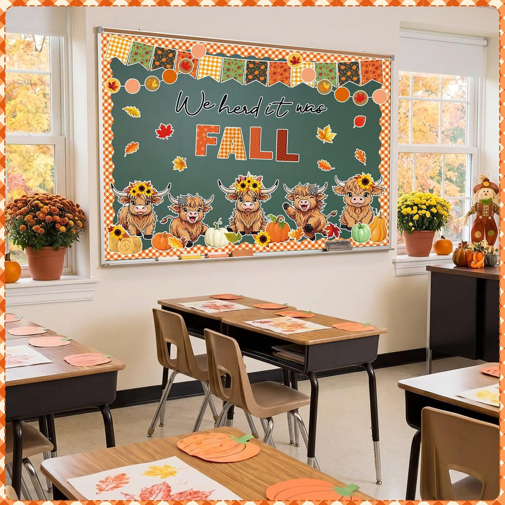 Fall Thanksgiving Bulletin Board Set Autumn Harvest Classroom Decorations Cutout for Door Wall School Supplies