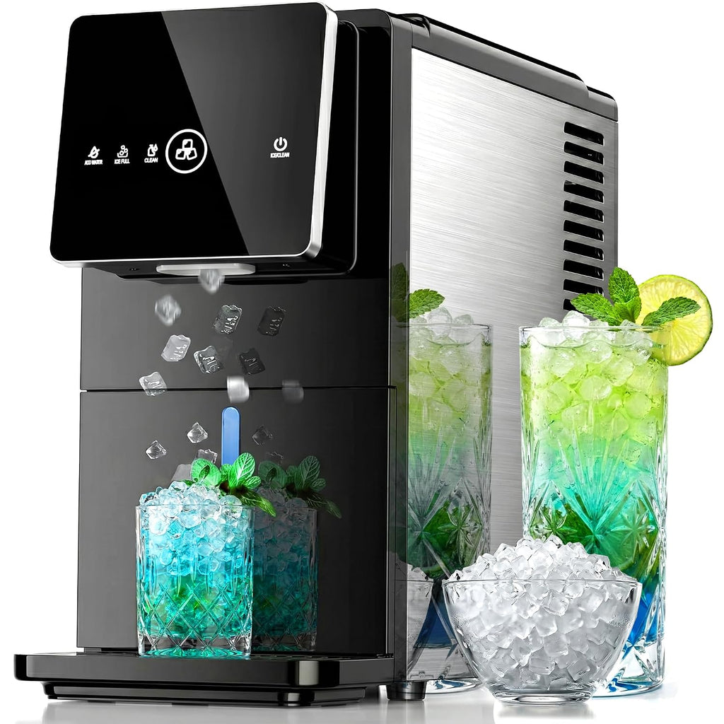Nugget Ice Maker Countertop, 33LBS/24H Ice Machine with Soft Chewable Ice, One-Click, Self-Cleaning Function