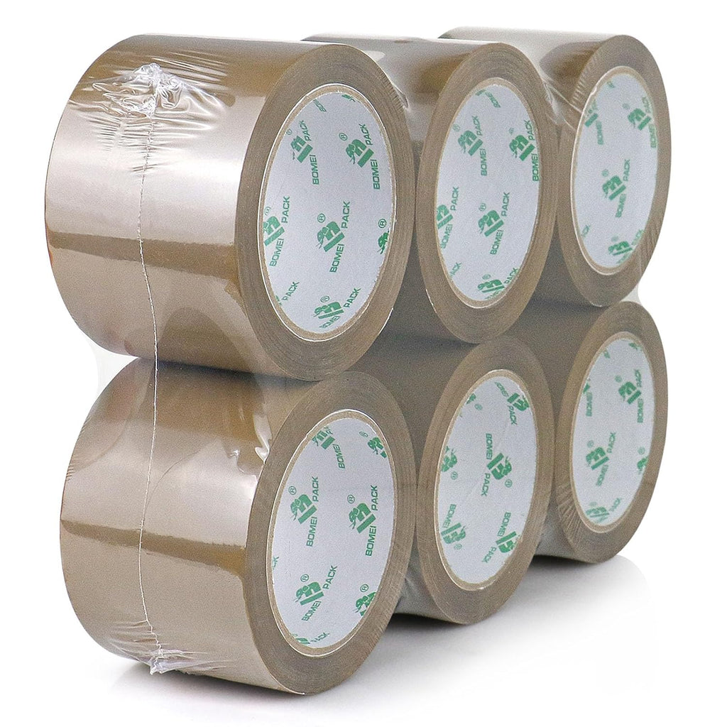 3 inch Brown Packing Tape, 6 Refills Rolls Wide Packaging Tape for Moving, Shipping and Storage, 2.4 Mil x 60 Yards
