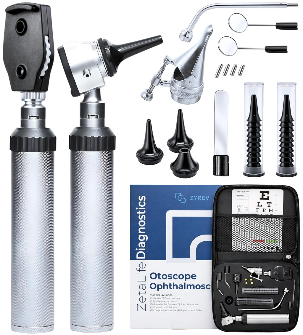 Otoscope Oph Diagnostic Set - 36 Piece Medical and Nursing Student Otoscope/Opthalmoscope Diagnostic Kit - with