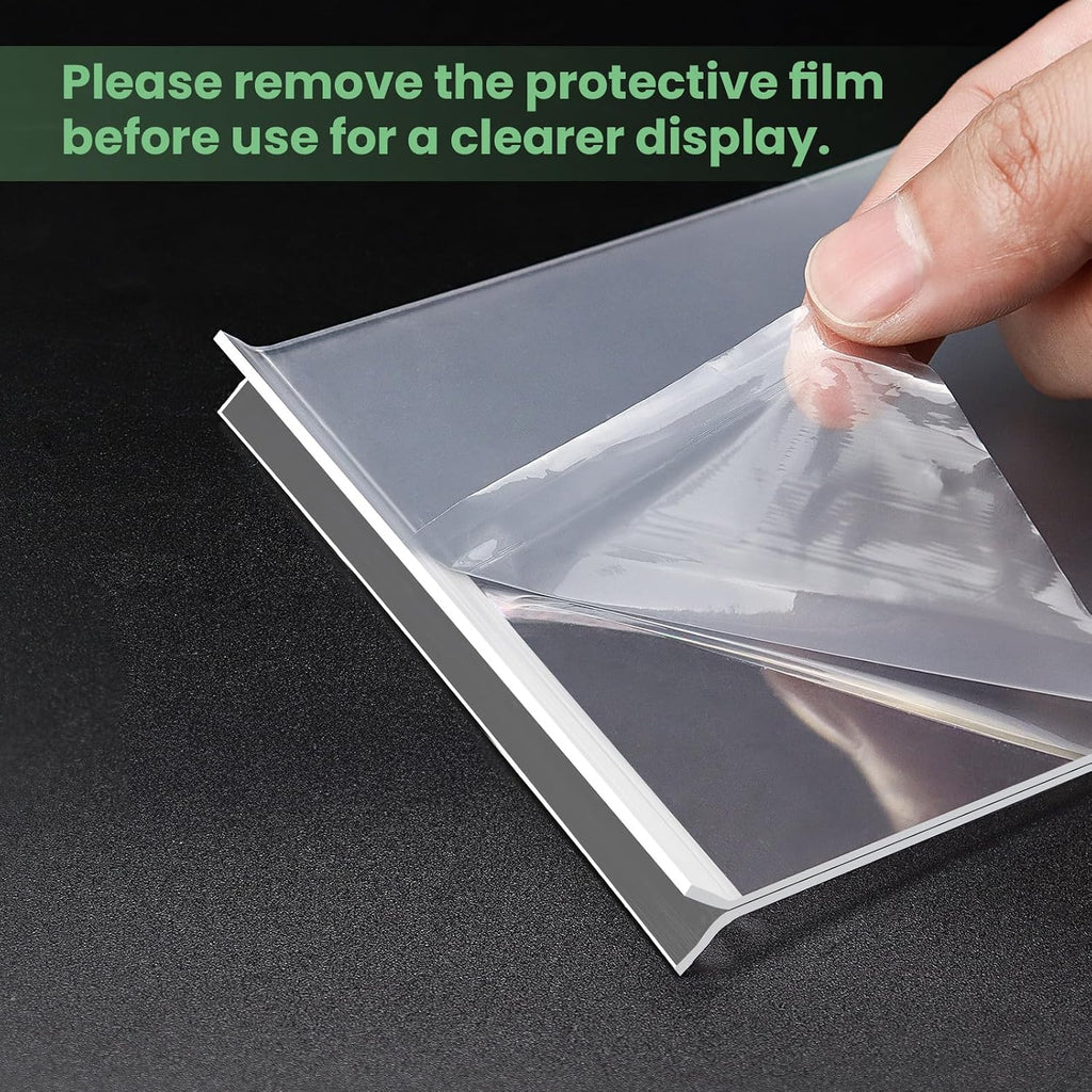Acrylic Sign Holder 4x6, 21 Pack Clear Table Menu Vertical Double Sided Display, Plastic Menu Stand Paper Holder