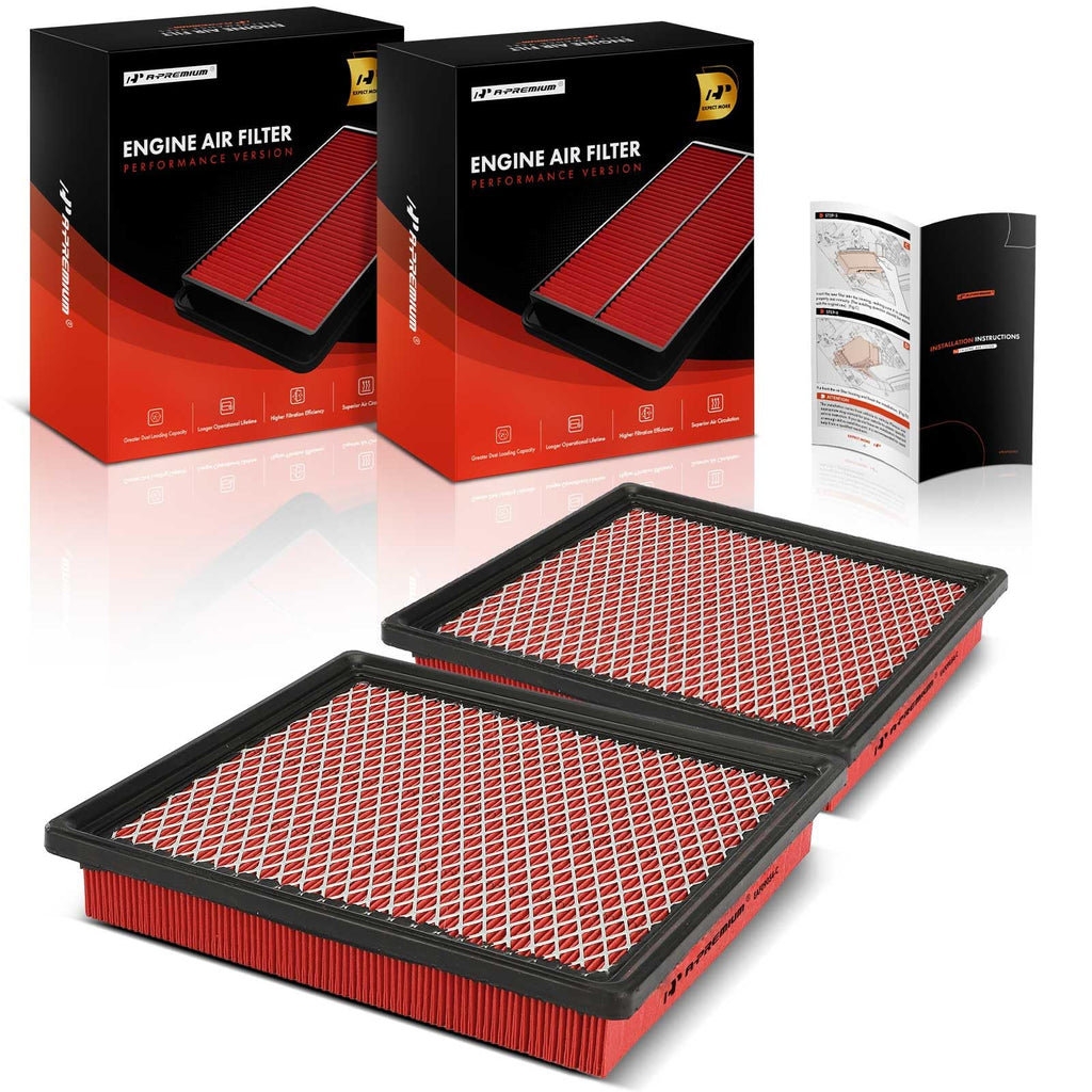A-Premium 2-PC Pre-oiled Engine Air Filter Compatible with Dodge & Chrysler