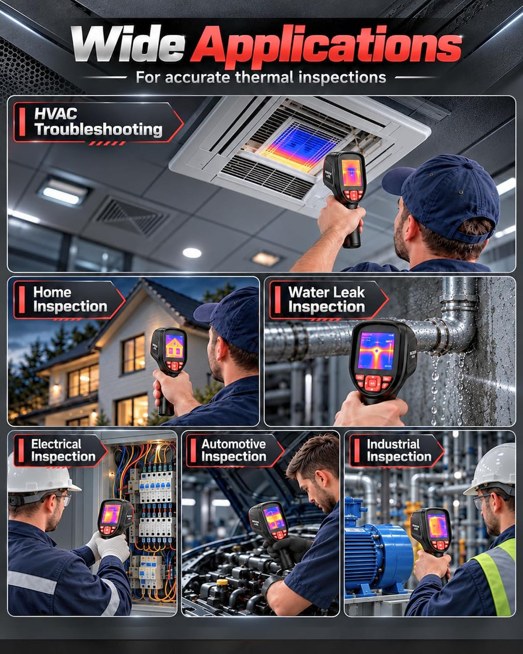 Thermal Imaging Camera, 640x480 TISR Resolution, 20H Runtime, 50Hz