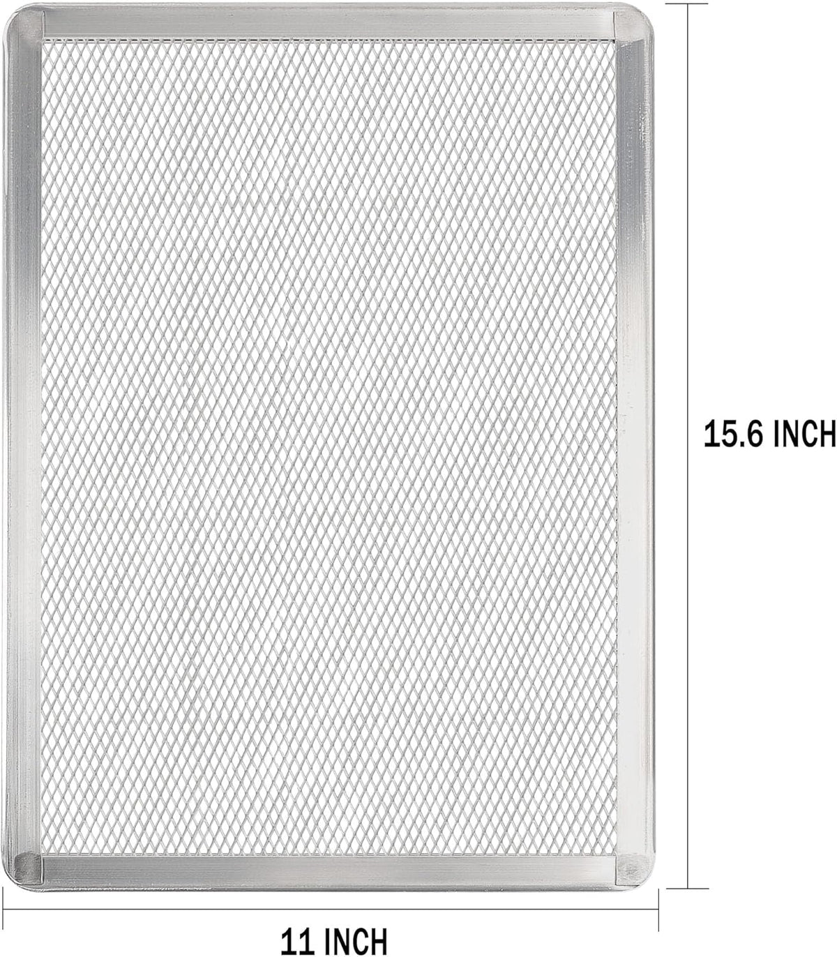 Pizza Screen 11 x 16 Inch 2 Pack Rectangular Aluminum Pizza Pan Restaurant-Grade Flatbread Screen Pizza Crisper