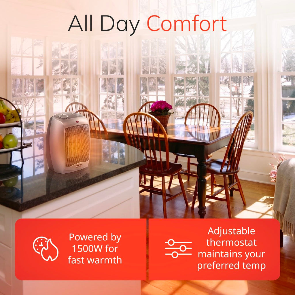 9" Tabletop Ceramic Space Heater with Thermostat - Dark Gray - 754201