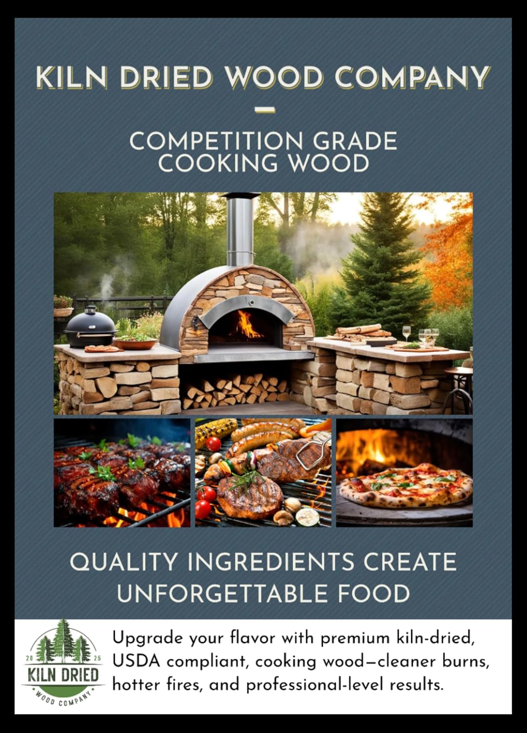 6” Oak Mini Splits – Premium Cooking Wood for Pizza Ovens, Smoker/Grill & Live-Fire Cooking. USDA Compliant