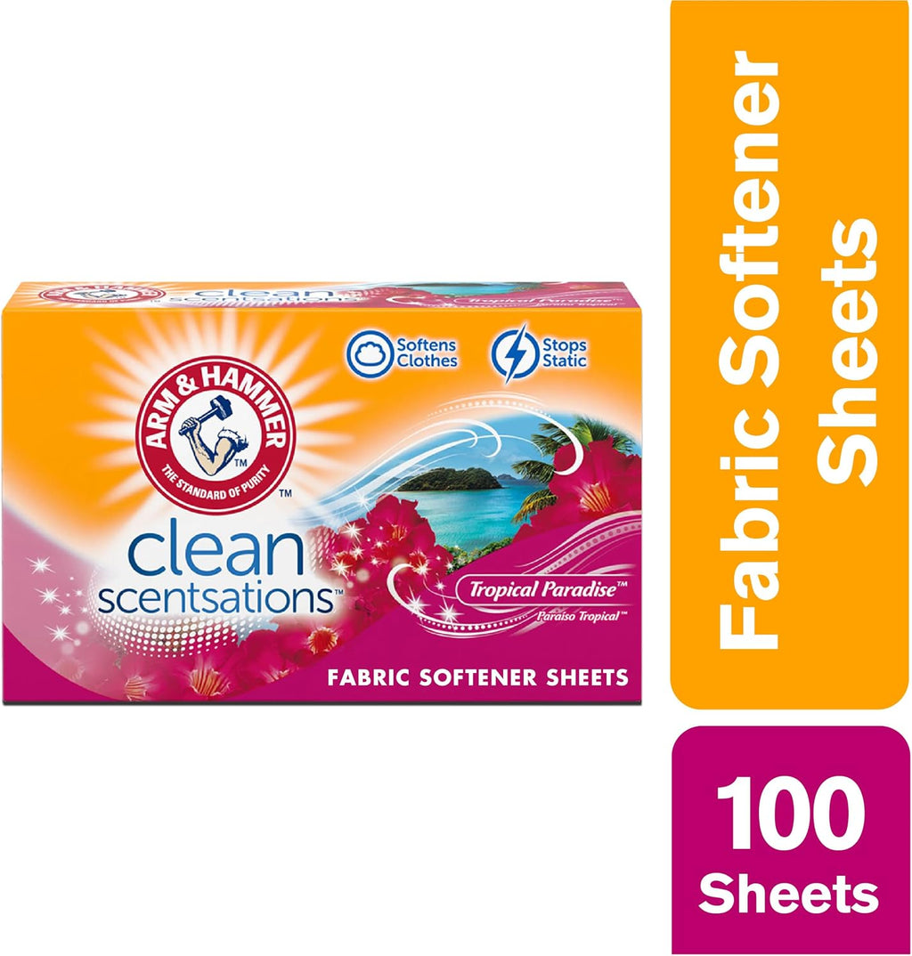 Fabric Softener Dryer Sheets, Tropical Paradise, 100 Count