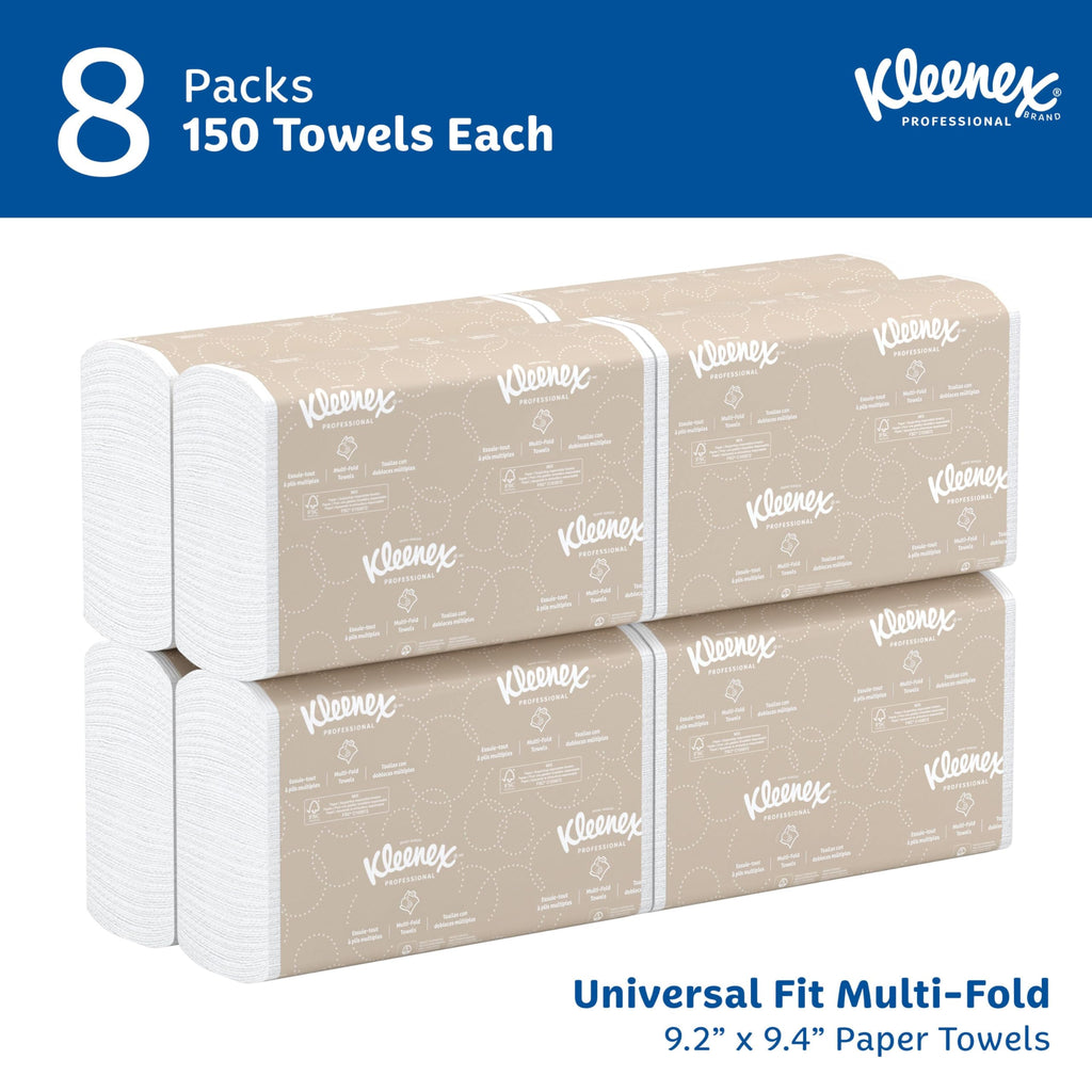 Professional Multifold Paper Towels, Bulk, 8 x 150 Sheets (02046)