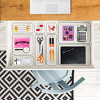 6 Pack Drawer Organizer, 3" x 6" Plastic Storage Bins