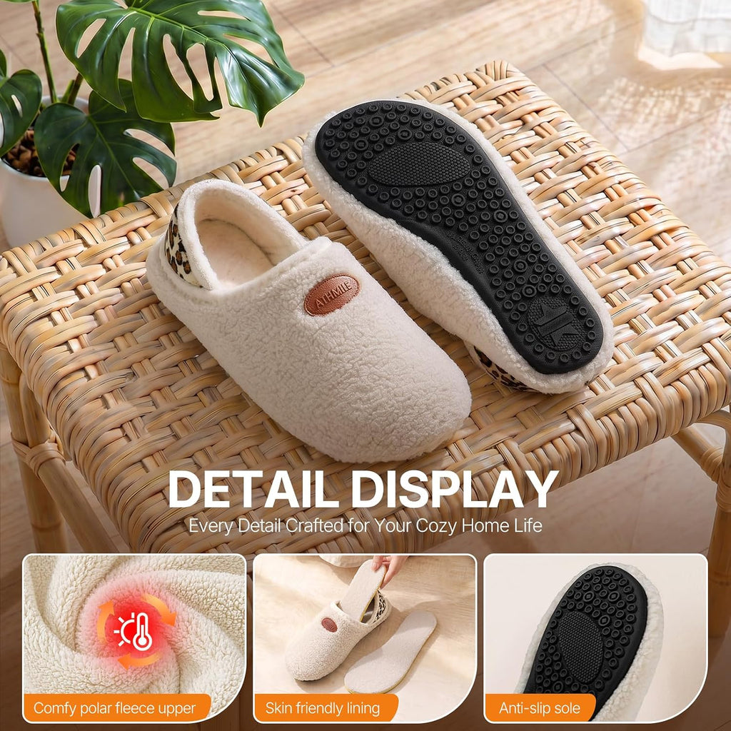 Mens Womens House Slippers Soft Slip-on Slipper Socks Non-Slip Indoor Outdoor House Shoes for Home Bedroom Travel