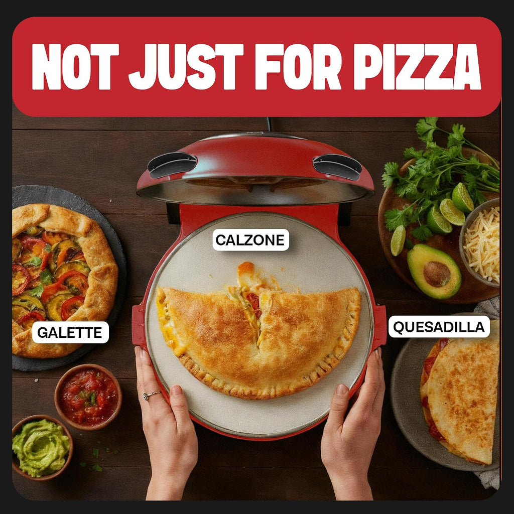 Crispy Crust Pizza Oven by Granitestone – 12 Inch Electric Pizza Oven Indoor Countertop Maker with Ceramic Stone