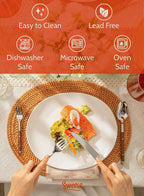 Porcelain 11 Inch Dinner Plates Set of 6 - White Dinner Plates - Dishwasher, Microwave, Oven Safe, Scratch Resistant