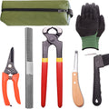 Farrier Tool Kits - 8 inch Professional Farriers Hoof Nipper Cutter Handle Knife Mini Rasp Hoof File Goat Pig Equine