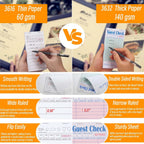 Guest Check Pads for Servers (Assorted-6 pads), 50 Sheets/Pad
