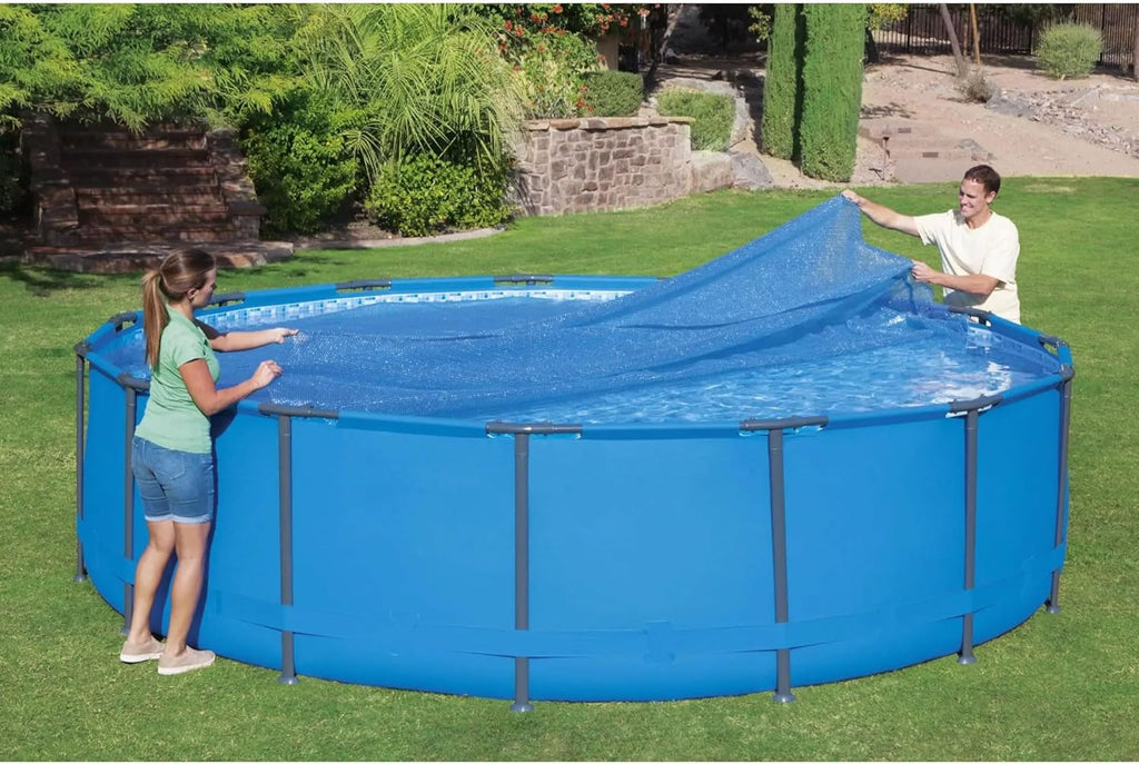 Flowclear 15 Feet Round Above Ground Solar Pool Cover Only for Pool Water Maintenance of Swimming Pools 16 Feet in