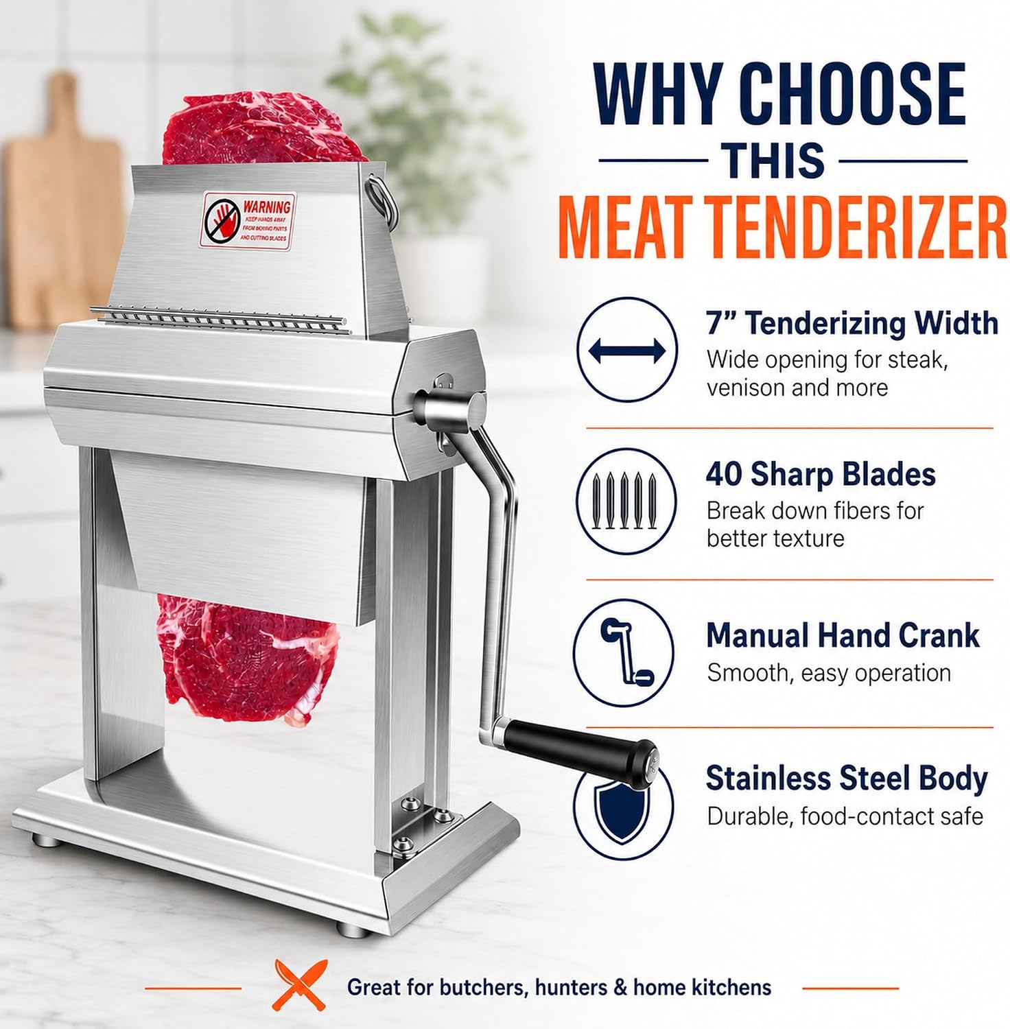 7" Commercial Meat Tenderizer Machine