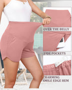 3 Pack Women's Maternity Shorts, 3-Color, Large