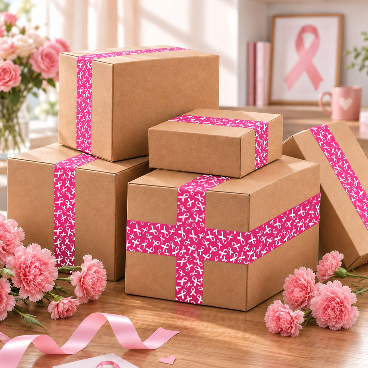 Breast Cancer Awareness Packing Tape, 109 Yard