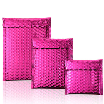 50 Pcs Bubble Mailers 3 Sizes, Bubble Shipping Envelopes, Rose Red