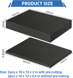 Pick and Pluck Foam Inserts, 4 Pcs 16 x 12 In, 2 Thick Polyurethane Foam