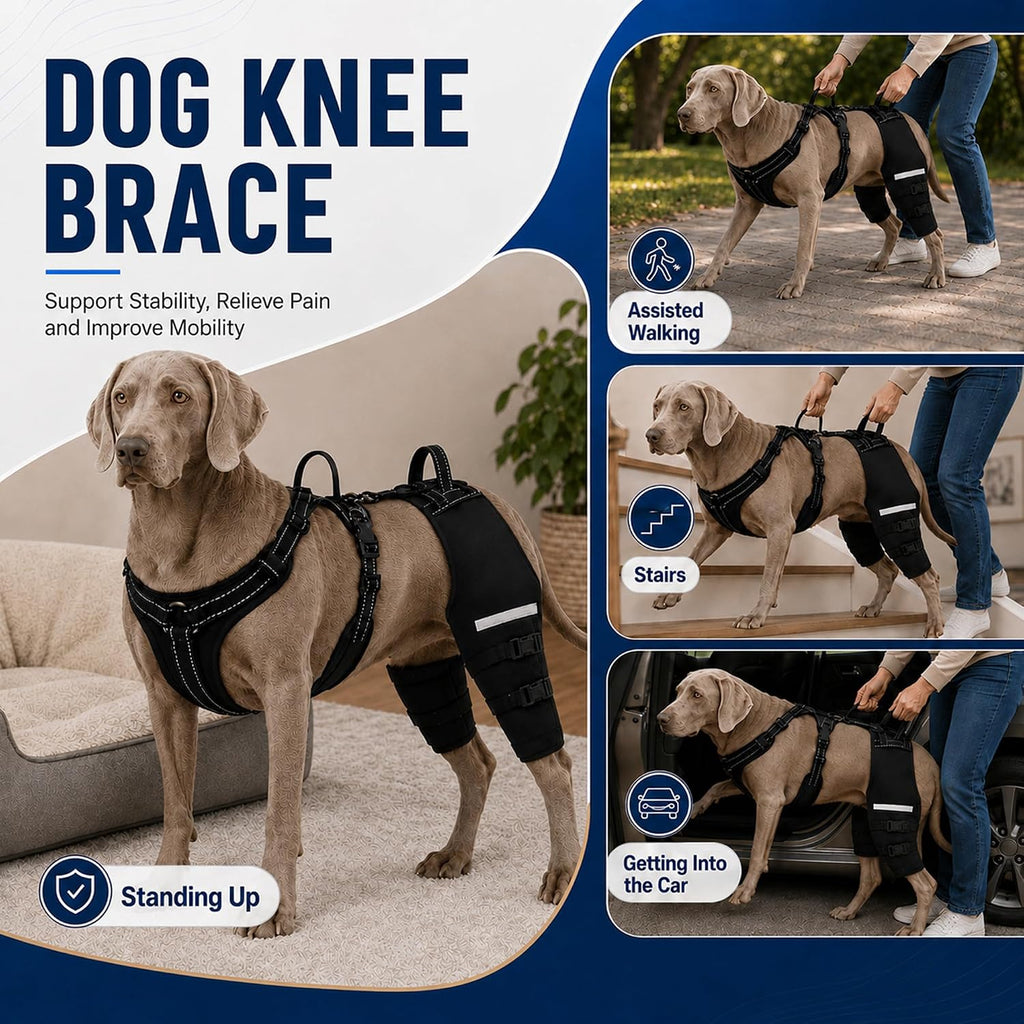 Dog Hip Support Brace-Adjustable Dog Leg Brace for Back Leg with Lift Strap for Hip Dysplasia Arthritis Pain Relief (M)