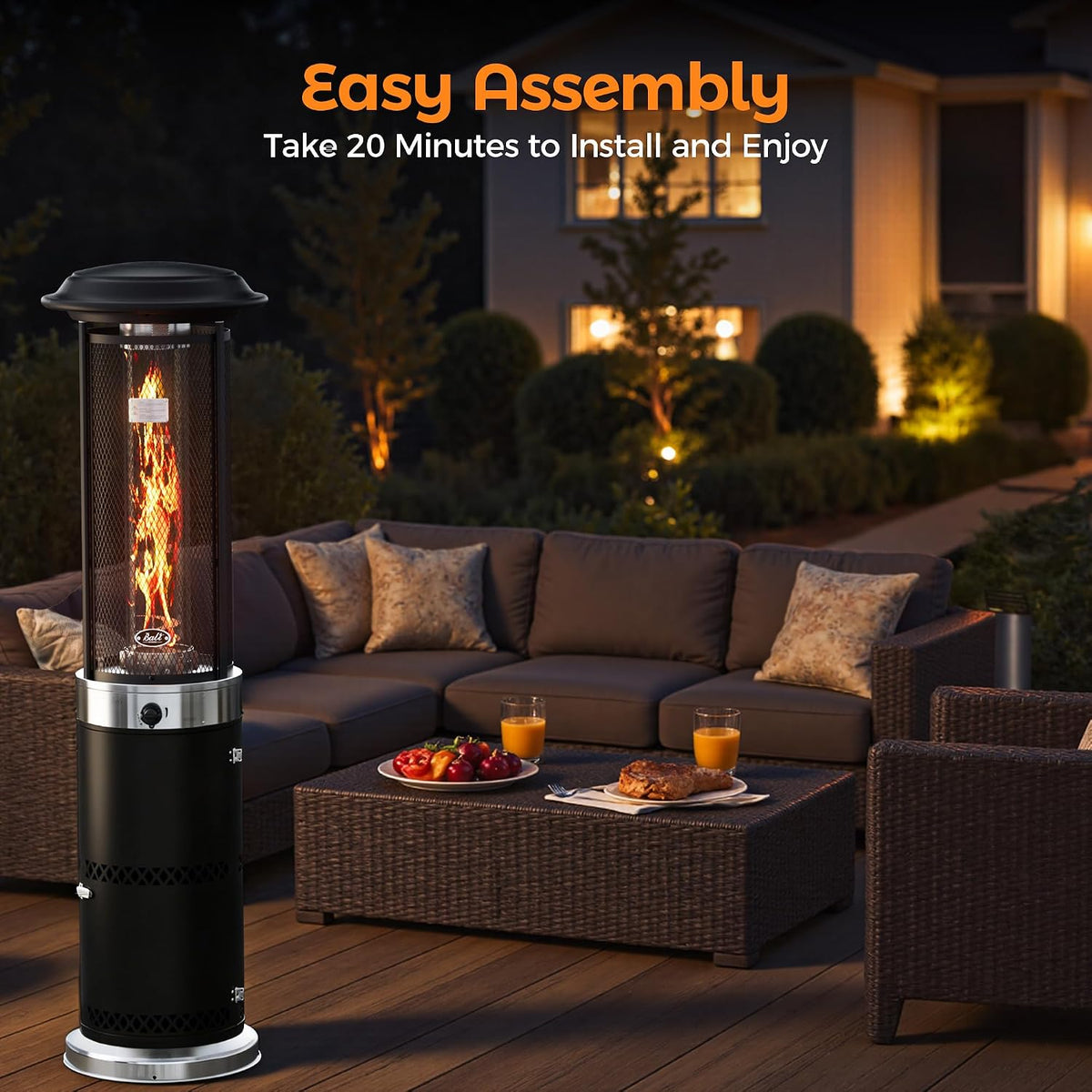 Propane Patio Heater Stainless Steel Standing