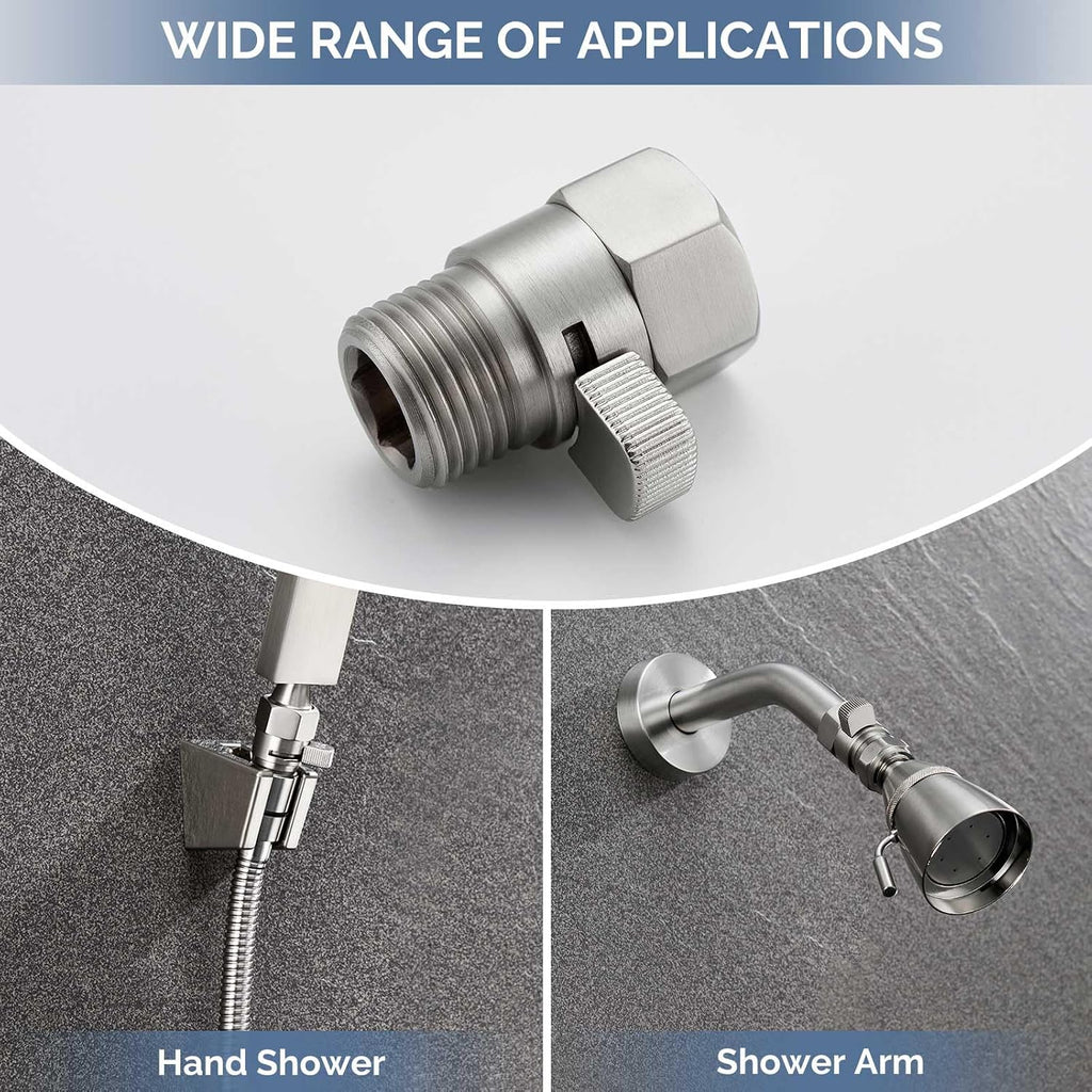 Angle Simple Water Flow Control Valve, Shower Shut Off Valve Brushed Nickel