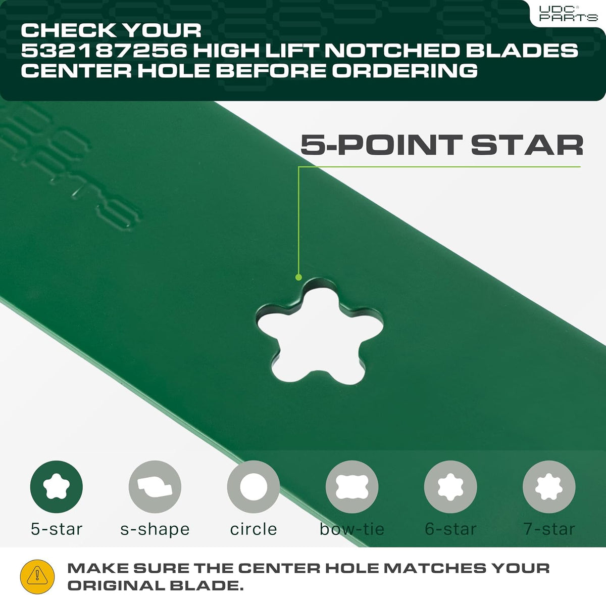 UDC Parts 532187256 Husqvarna 54 inch Mower Blades High Lift 5-Point Star