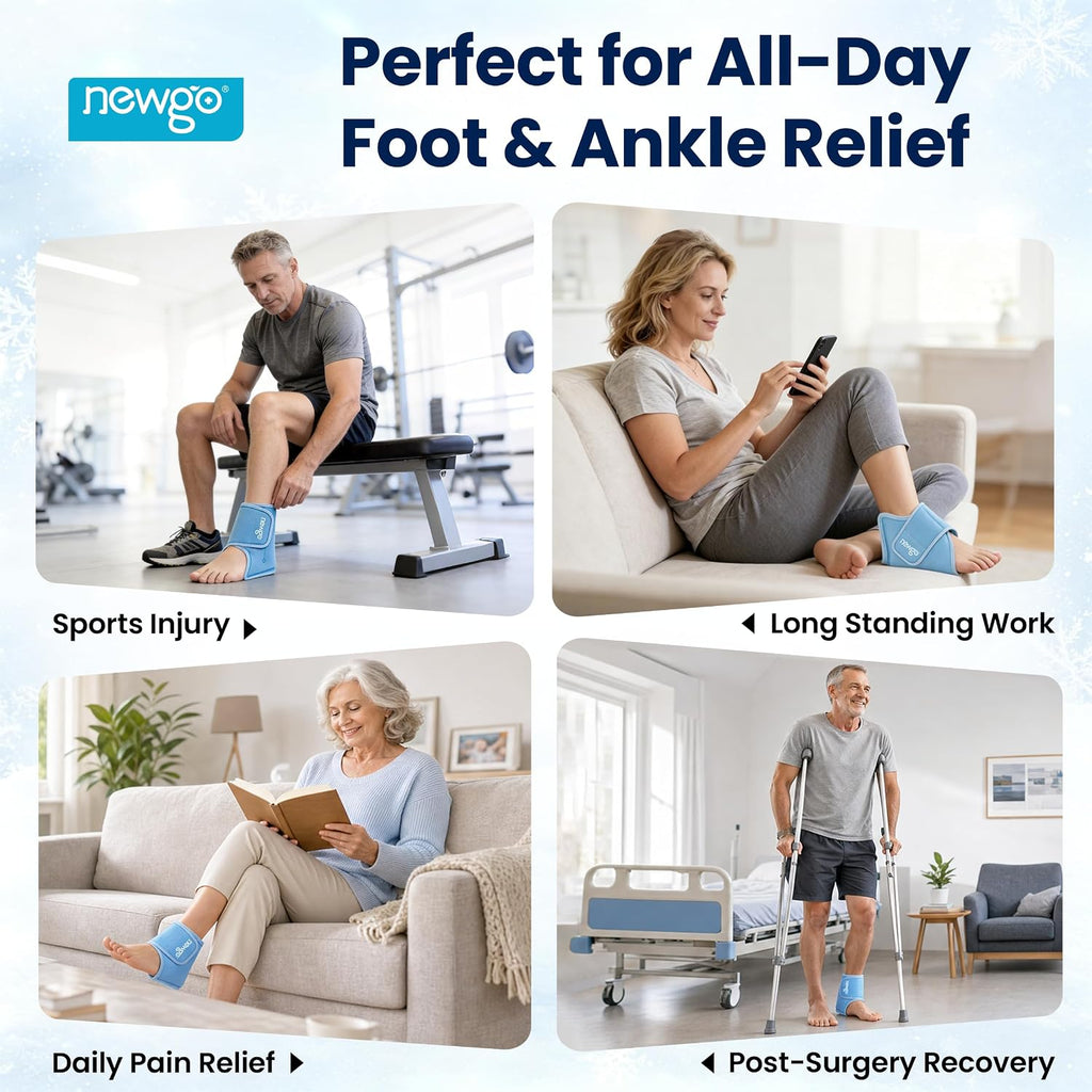 Ankle Ice Pack Wrap for Plantar Fasciitis, Swelling & Sprain Relief