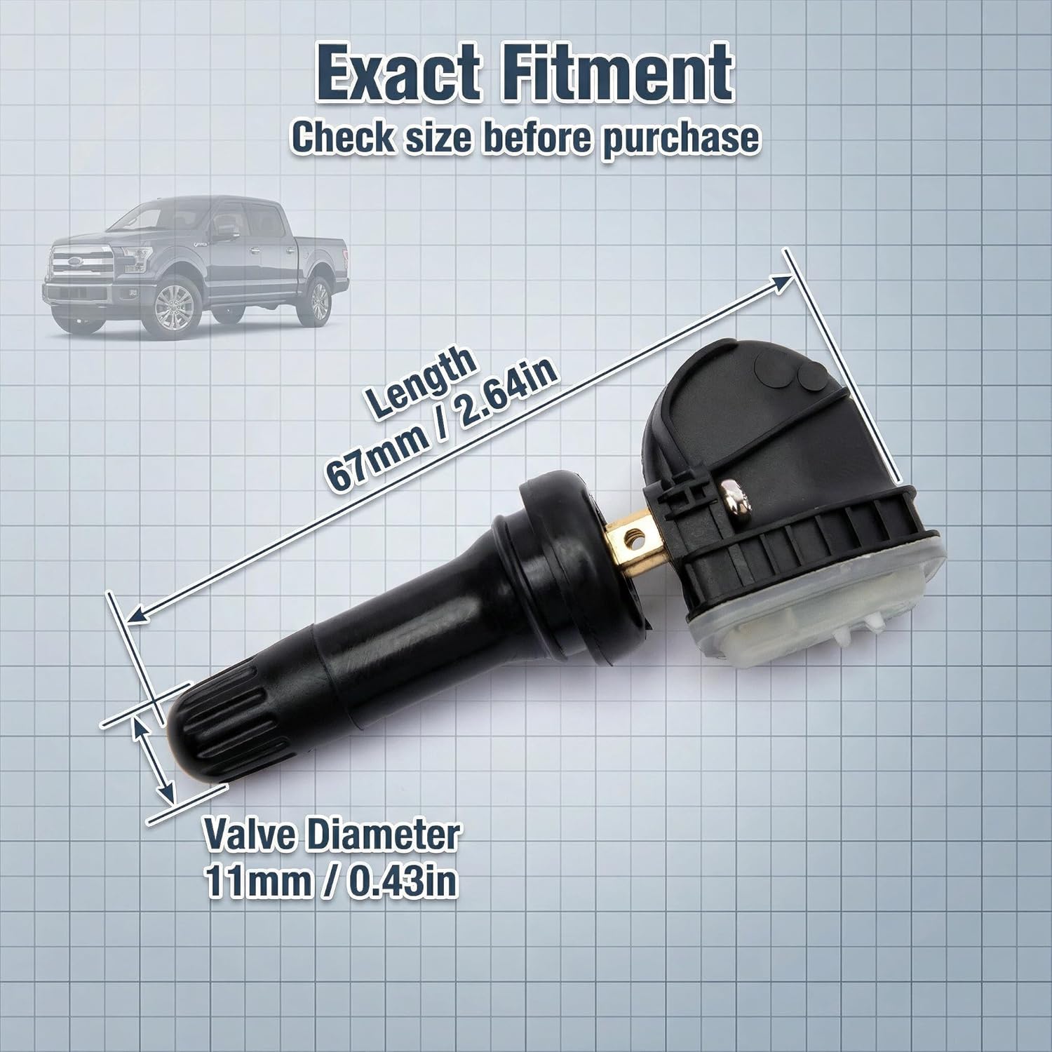 TPMS Sensors Set of 4 for Ford F150/Explorer/Fusion 2015-2024 - OEM F2GZ-1A189-A TPMS35 Replacement, Waterproof