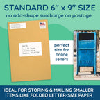 100 6" x 9" Kraft Catalog Envelopes, Self Seal