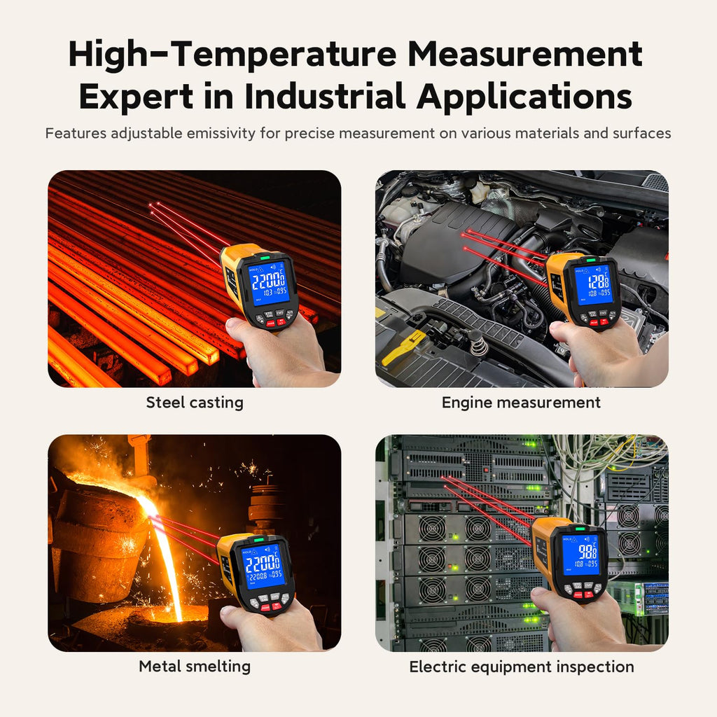 SURPEER Infrared Thermometer Temperature Gun 3992°F 50:1