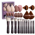 Travel Makeup Brush Set BS-MALL Makeup Sponges - Includes Foundation Brush, Powder Puff, Finger Sponges & Triangle